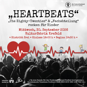 Rocken für den guten Zweck: Benefizkonzert „HeartBeats“ in der Kulturfabrik
